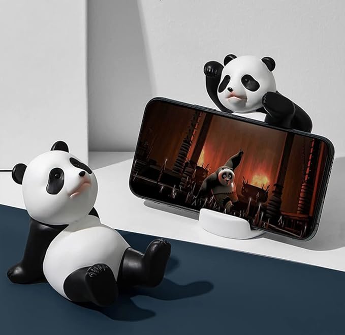 Panda Figurines Phone Stand