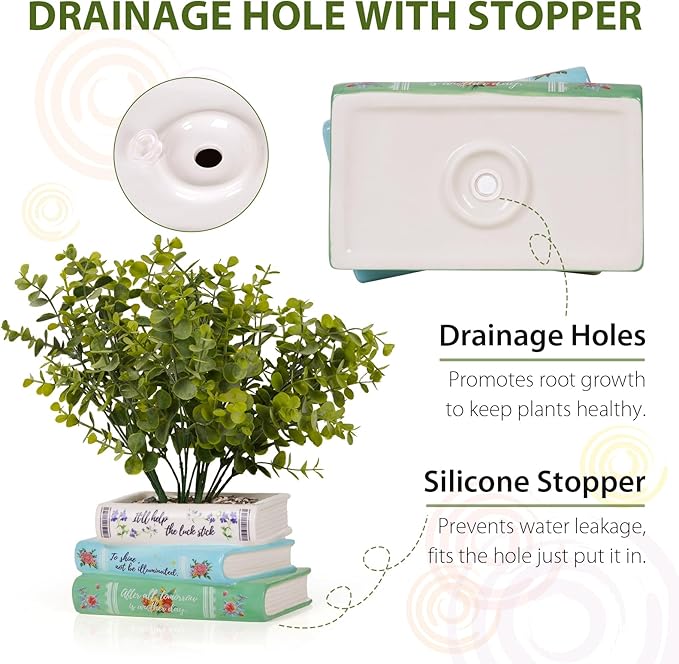 Elegant Ceramic Book-Shaped Flower Vase