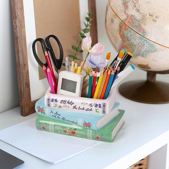 Elegant Ceramic Book-Shaped Flower Vase