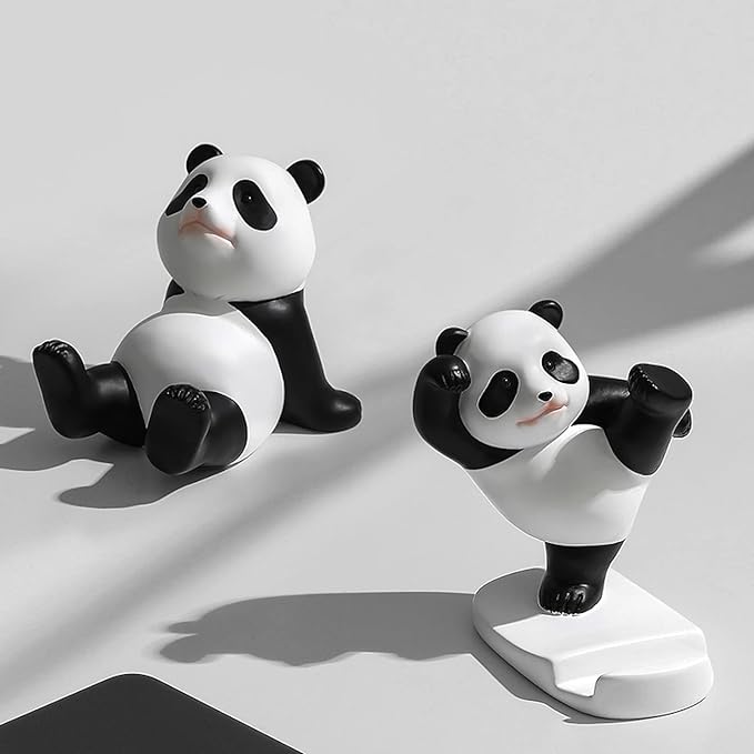 Panda Figurines Phone Stand