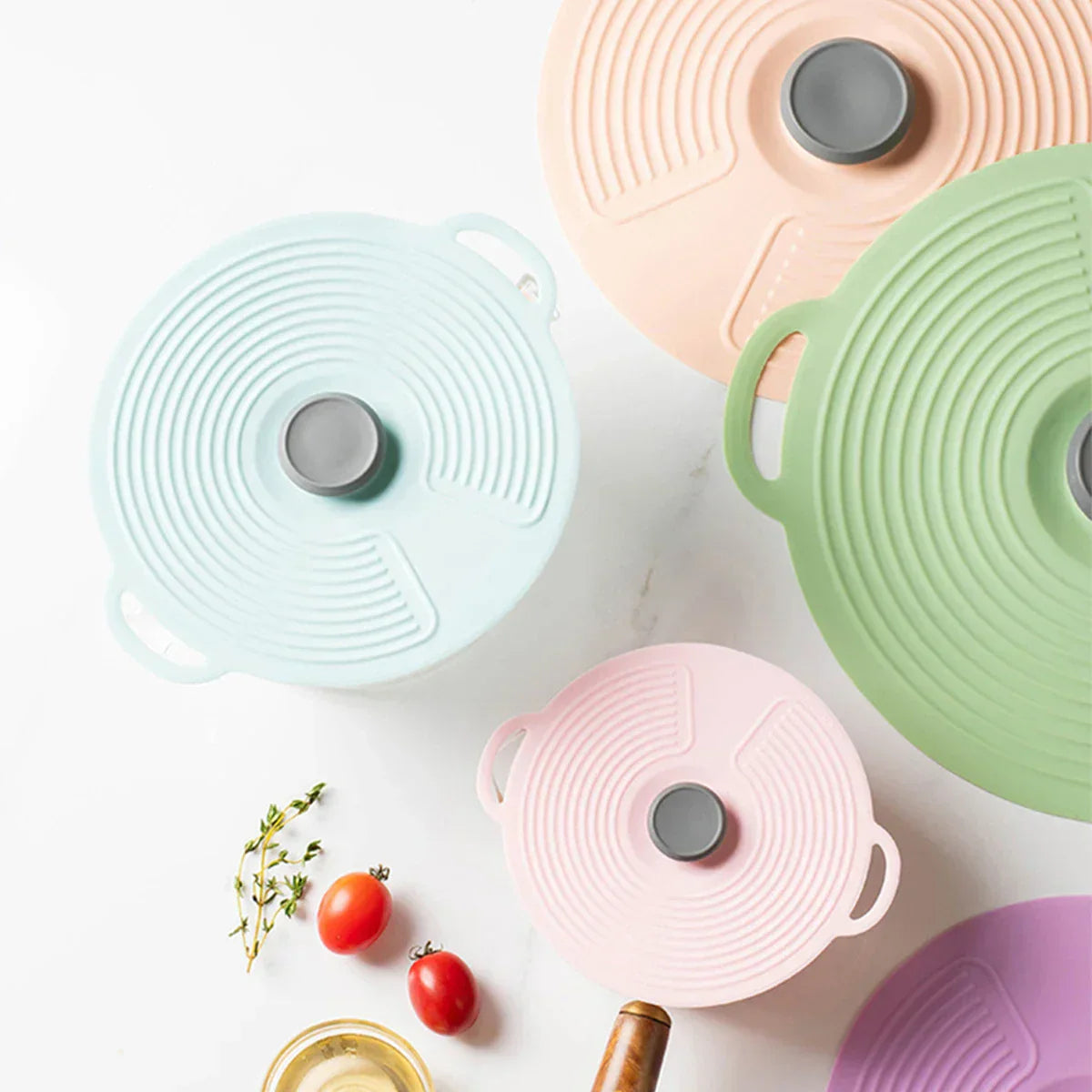 Reusable silicone lids  ( Pack of 5)