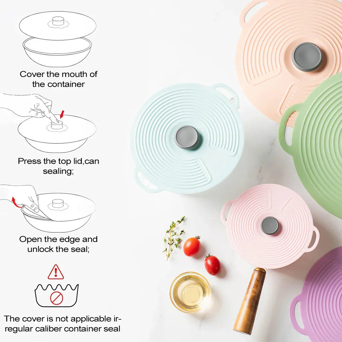 Reusable silicone lids  ( Pack of 5)