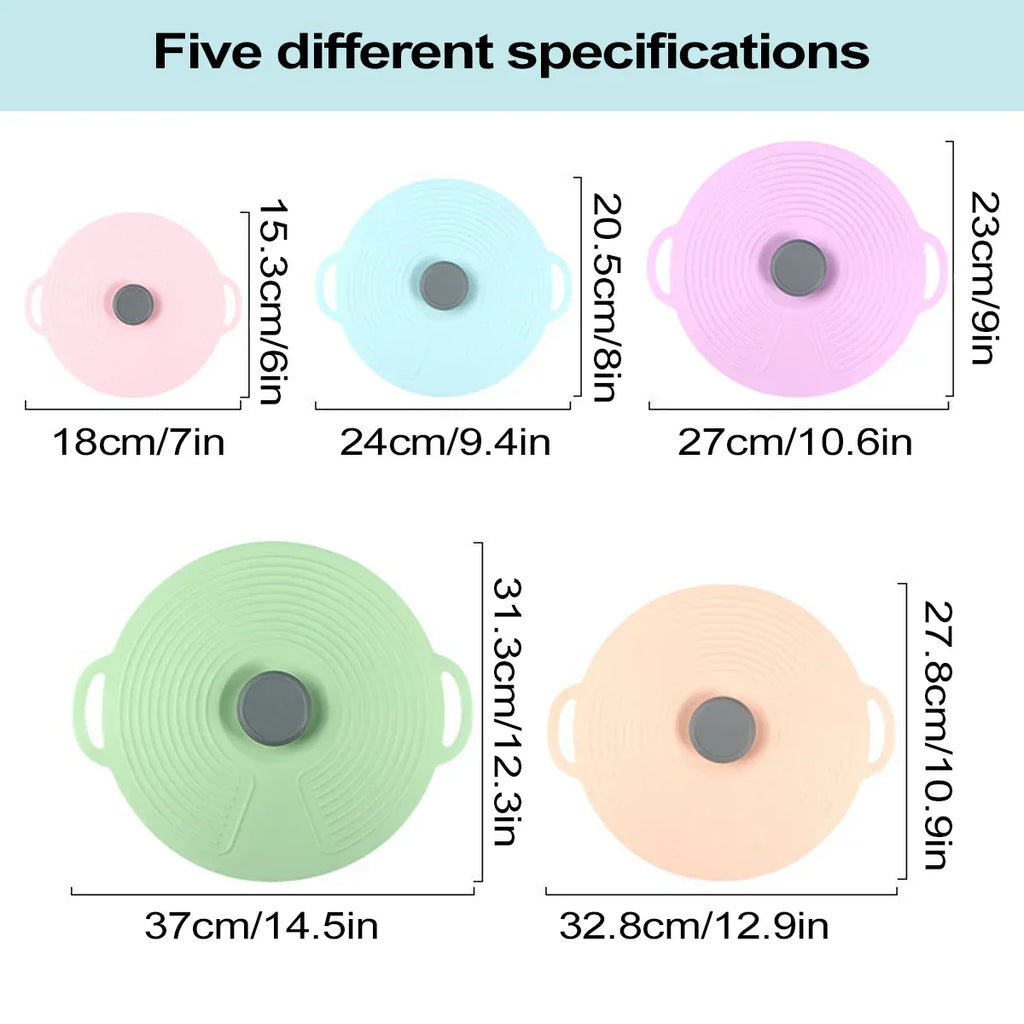 Reusable silicone lids  ( Pack of 5)